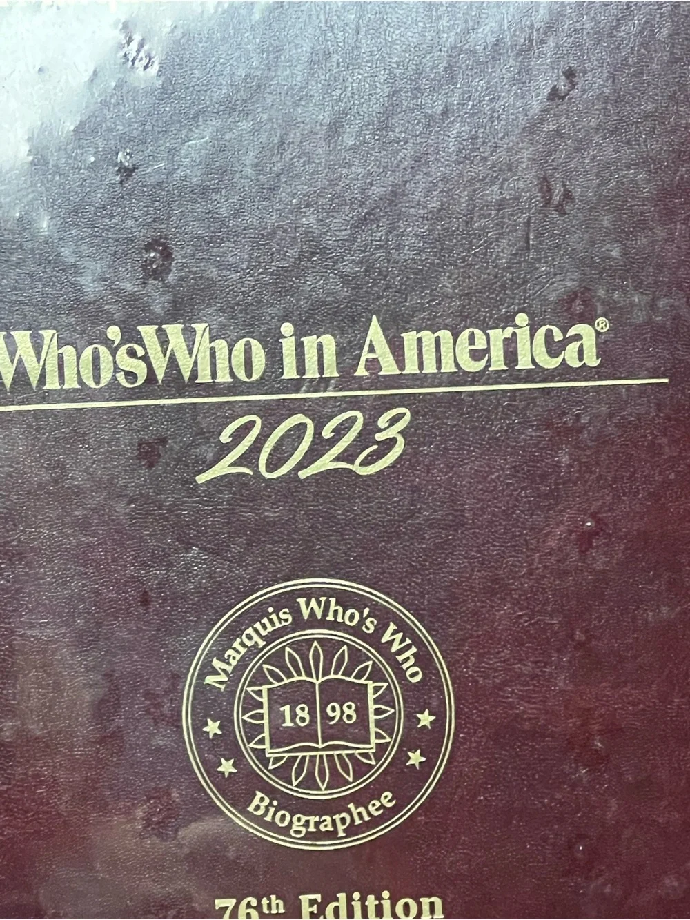 Who’s Who in America 2023 Hardcover - Burgundy with Gold Lettering